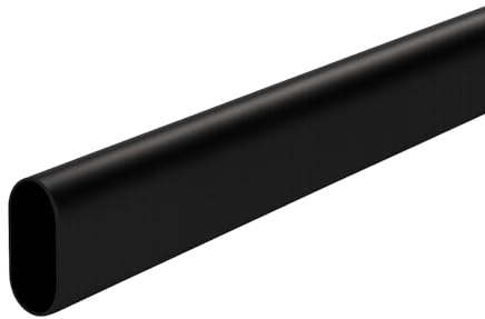 SOTECH Schrankstange oval 30 x 15 mm L: 1160 mm | Stahl schwarz beschichtet Garderobenstange Kleiderstange