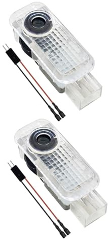 ERSDGG 2x Never Fade 4K HD Car Door Lights, Welcome Light, Puddle Lights, Compatible with A1/A3/A4/A5/A6/A7/A8/Q2/Q3/Q5/Q7/Q8/TT/R8 Projection (4 Ring+Letter)