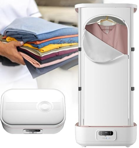 RoyceBee Máquina Automática para Planchar y Doblar, Planchadora de Camisas de 900W con Función de Vapor, Secadora de Ropa Plegable con Función de Temporizador, Pantalla Táctil Digital