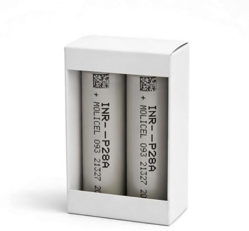 MOLICEL P28A 2800 Rechargeable Battery [Pack of 2] - 35A High Amp, Flat Top, Class A Long Lasting, Works With E Cigarettes, E Cig, Vaping Kit, No Nicotine