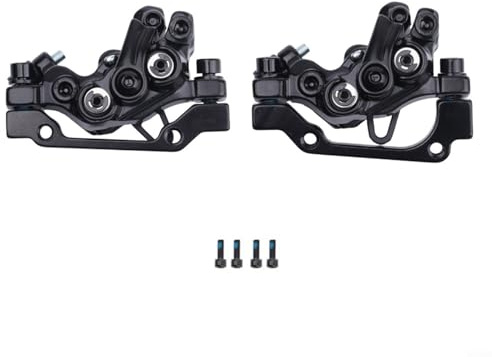 GLFLOW Pinza freno a disco meccanica a 4 pistoncini per mountain bike, azionamento a due lati, in lega, F180/R160 nero (coppia L + R)