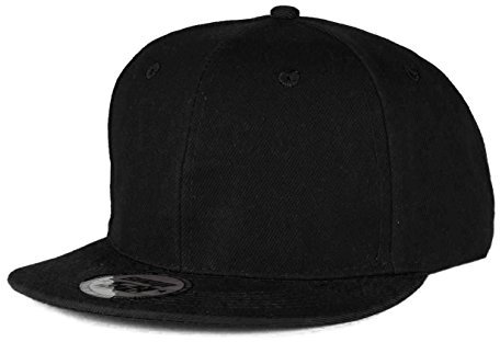 MFAZ Morefaz Ltd Kids Two Tone Snapback Flat Peak Cap Boy Girl Children Summer Sun Hat Protection Sport (Black)