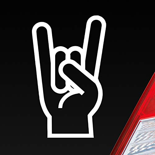 Hellweg Druckerei Gabel Rock Heavy Metal Gruss Pommesgabel Auto Aufkleber Sticker Heckscheibenaufkleber