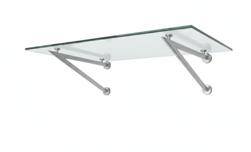 Glaszentrum Hagen - Glasvordach Vordach Pavillion Türvordach Markise Haustürvordach VSG-Glas inkl. Edelstahlhalter (Typ - V, 120x90cm)