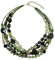 Bocar - Collana Multistrato da Donna, 5 File, con Perline, Esclusiva, Idea Regalo, Acrilico,(NK-10376-green)