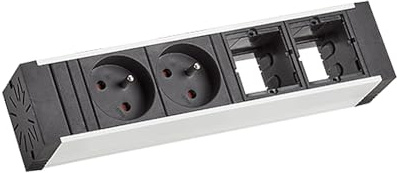 BACHMANN 936.008 Steckdoseneinheit VENID 4-Fach, 2 x UTE Steckdosen, 2 x Leerfeld für Custom Module