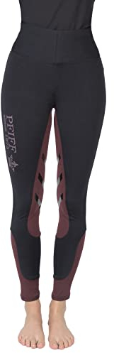 PFIFF 102483 Reitleggings 'Lucy' Damen Grip Vollbesatz, blau-rosa BZW. -Bordeaux 34