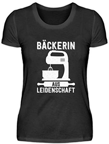 Chorchester Bäckerin - Maglietta da donna con scritta in lingua tedesca, Nero , M