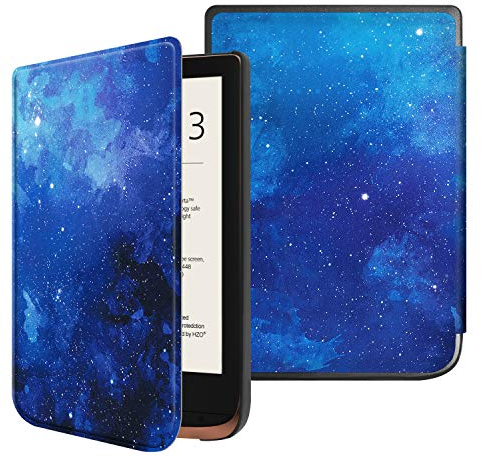 FINTIE Étui pour Liseuse Pocketbook Touch Lux 5/4, Touch HD 3 et Basic Lux 2 - Coque Mince Housse avec Fermeture Magnétique et Veille/Réveil Automatique Starry Sky