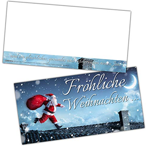 25er XL-Set WEIHNACHTSMANN Weihnachtskarten - ideal als Brief oder Postkarte - privat und geschäftlich - Frohe Weihnachten Karten von BREITENWERK