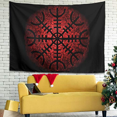 Firelife Wikinger Odin Runen Wandteppich Wandbehang Tuch Wandtuch Tapestry Wall Hanging Tapisserie Wanddeko für Schlafzimmer Wohnzimmer Strandtücher Tischdecke