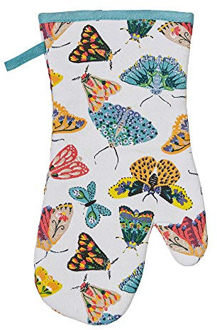 Ulster Weavers - Multi-Colours Butterflies Gauntlet Oven Glove (37 x 20cm) - 100% Cotton - 1 Piece - Butterfly Oven Glove Heat Resistant - Washable - Oven Glove with Butterfly - Kitchen Accessories
