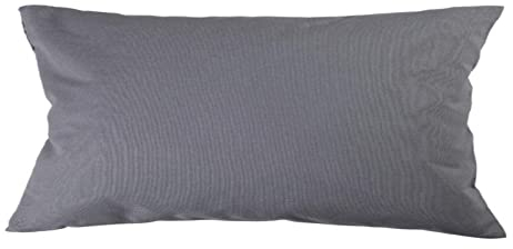 Kissenbezug 30x60 cm Uni Grau Baumwolle Dekokissen Kissenhülle Couchkissen Sofakissen Deko Reißverschluss