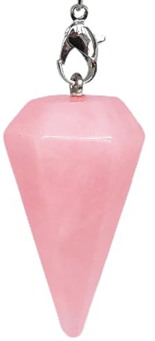 Vibratis Pendule Divinatoire de Radiesthésie en Quartz Rose Forme CÔNE - Pendule en Pierre Naturelle Quartz Rose [Satisfait ou Remboursé]