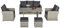 Outsunny Poly Rattan Sitzgruppe 6 TLG. Garten Essgruppe Sofa-Set Sofa Lounge Hocker Hof Balkon Pool PE Rattan Grau