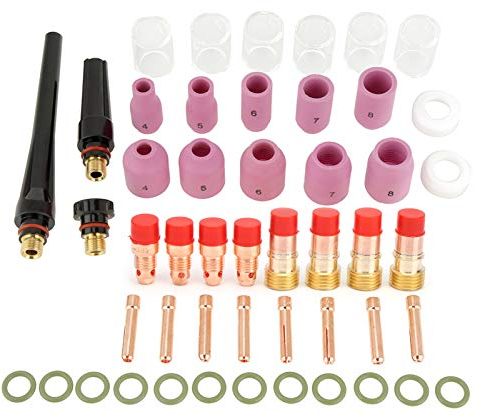 Wig Gaslinse wo26-49 Stück/Set Gaslinse Aluminiumoxid Düsen Becher Spannzangen Zubehörsatz für Schweißbrenner