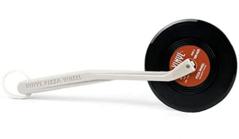 1pc Weinlese Vinyl Record Pizzaschneider Neuheit Quirky Pizza Rollschneider Tragbares Küche Pizza Brot Kuchen Pizza Roller Schwarz