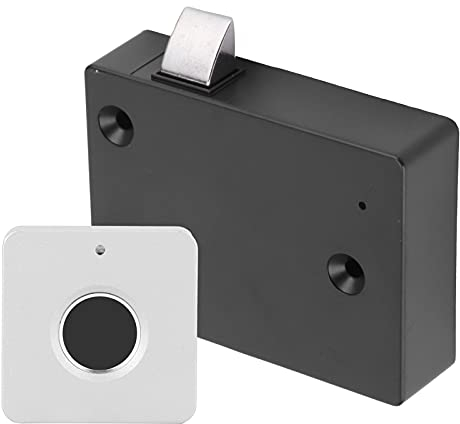 Fingerabdruck-Schrankschloss, Home Smart Fingerabdruck-Schloss Aluminiumlegierungsschrank Elektrisches Kleines Schloss mit Lithiumbatterie für Schrankschublade(Quadratisches Silber)