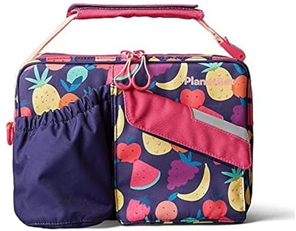 PlanetBox Insulated Lunch Bag – Tutti Frutti Edition Carry Bag with Pockets for Water Bottle and Snacks – Durable, Easy to Clean, and BPA Free