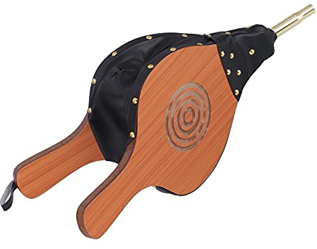 Soffietto per Camino, 17,9x7,8in Ugello in Ghisa per Soffiante ad Aria Grande in Legno con Cinghia per Appendere per Barbecue Campeggio BBQ Grill Camino All'Aperto
