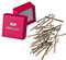 HAARallerliebst 50 Mini Haarnadeln - 3,4 cm klein Bobby Pins - dunkel gold für dunkel blonde Haare – Haarklemmen Damen & Hair Pins in pinker Box - Perfekte Haarnadel für Styling & Halt