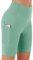 Persit Kurze Sporthose Damen, High Waist Radlerhose Sport Shorts Sommer Cycling Bike Leggins schwimmbadgrün M