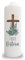 GRAVURZEILE Bedruckte Kerze - Osterkerze Frohe Ostern Kreuz - Geschek zu Ostern - brilliant bedruckte Kerze zum Osterfest - Hochwertige Stumpenkerze 250/80 mm Weiß mit Ostermotiv