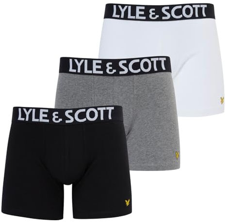 Lyle & Scott Boxershorts Herren - 3er Pack - Daniel- Hochwertige Atmungsaktive Baumwolle, Perfekter Sitz, Stilvolles Adler-Logo