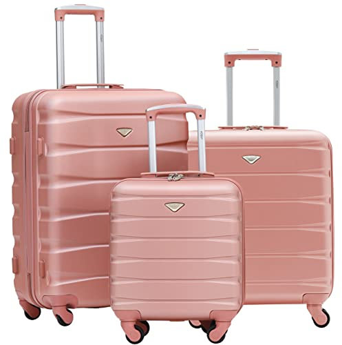 Flight Knight Valises ABS Legeres A 4 Valises Rigides Bagages Cabine Et Soute Approuve par Plus De 100 Compagnies Aeriennes, Dont EasyJet, British Airways, RyanAir, Virgin Atlantic, Emirates, Or Rose