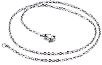 Whoiy Halskette 2mm, Kette Teenager Mädchen Edelstahl 46cm Halskette Rolo mit Hummerschere Schließe Silber für Herren Frauen Unisex Geburtstag