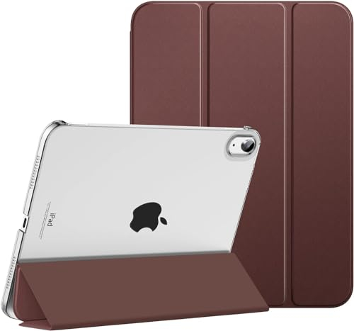 MoKo Hülle für iPad (A16) 11. Generation 11 Zoll 2025, iPad 10. Generation 10,9 Zoll 2022, Schlanke Stand Schutzhülle mit Hart PC Transparent Rückseite, Braun