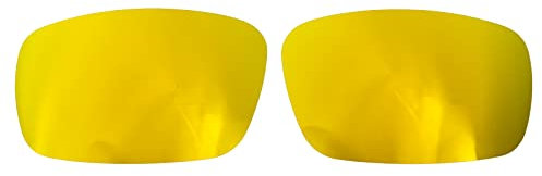 Wetnenss Verres de rechange polarisés pour Oakley Crankshaft OO9239 Épaisseur 1,5 mm Prévention du sel Résistant à l'huile (rouge foncé) (K doré), or, 61*38mm