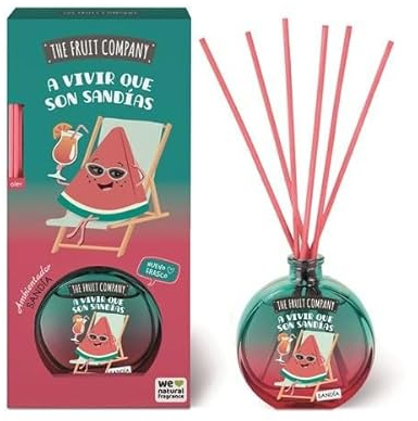 The Fruit Company Mikado Ambientador Sandía con varillas para tu salón, comedor, hogar. 40 ml