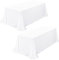 Showgeous 2 Stück Tischdecke Weiß Tischdecken 229x396cm Rechteckige Tischdecke Polyestergewebe Abwaschbare Tischtuch für Hochzeit Bankett Partys Restaurant Buffet Camping