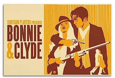 daweitianlong Bonnieand Clydemovie Poster, dekoratives Gemälde, Leinwand, Wandkunst, Wohnzimmer, Poster, Schlafzimmer, Gemälde, ungerahmt, 60 x 90 cm