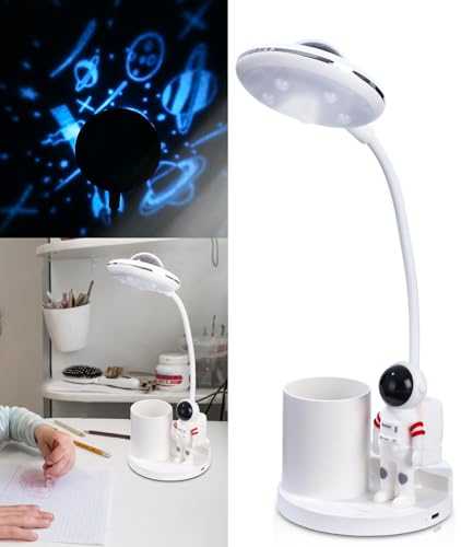 SOBEAU Schreibtischlampe Kinder,Schreibtischlampe, Schreibtischlampe mit Projektionsfunktion