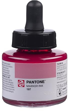 Talens | Pantone Marker-Tinte 30 ml 197 | Flüssige Tinte + Marker-Nachfüllung | Wasserbasierte, pigmentierte Tinte in 108 Pantone-Farben
