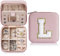 TINGN Schmuckkästchen Mädchen Geschenke - Reise schmuckaufbewahrung Geschenke für Mädchen L Buchstaben Schmuckkästchen Klein Schmuckschatulle Damen Rosa Geburtstagsgeschenk für Mädchen