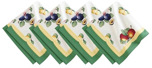Elrene Home Fashions Villeroy & Boch French Garden Fleurence Dinnerservietten, flecken- und wasserabweisend, 53,3 x 53,3 cm, 4 Stück