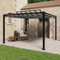 ShCuShan Pavillon mit Lamellendach 3x3 m Anthrazit Stoff und Aluminium Pergola Bausatz Pergola Lamellendach Pergola Mit Faltdach