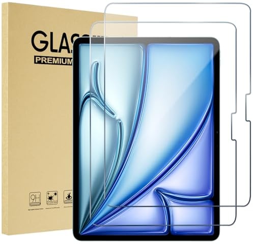 ProCase 2 Stück Schutzfolie für iPad Air 11 Zoll (M3/M2 2025/2024), 9H Gehärtetes Glas für 11 iPad Air M3 2025/ M2 2024, Displayschutz Screen Protector Folie Schutzglas für ipad Air 7/6. Generation