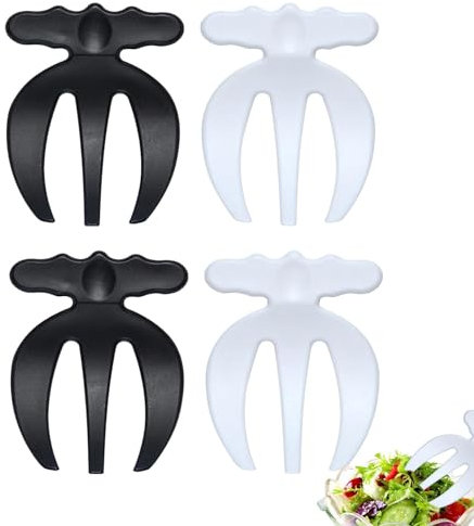 Anloximt 4 Stück Salat-Hände - Salatbesteck Hände - Salathände Besteck Salatzange Küchenhelfer -zum Servieren Und Mischen Von Salat, Nudeln, Obst Und Mehr Auf Ihrer Küchentheke, 9.5x15.5cm