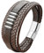 Mochity Armband Herren, Lederarmband Herren Schwarz, Viking Herrenarmband, Armbänder Armband Edelstahl Für Herren, Männer Geschenke (D1)