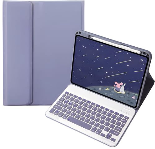 Funda con Teclado para Huawei Matepad 11.5/Air 11.5, Español ñ, Teclado Bluetooth inalámbrico Desmontable y portalápices,Purple1