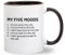 My Five Moods Kaffeetasse – Geburtstagsgeschenk für Sie oder Ihn – lustiges Geschenk für Ehemann, Ehefrau, Freund, Freundin – sarkastische Gag-Tasse für Männer und Frauen, beste Freundin – 325 ml