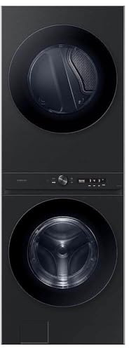 Bespoke 4.6 cu. ft. Large Capacity Single Unit AI Laundry Hub Washer with 7.6 cu. ft. Electric Dryer in Brushed Black