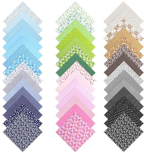 JJUNW 42Stück Stoffreste Zum Nähen, 25 X 25 cm Baumwollstoff Patchwork, Patchwork Fabric Bedruckter Stoffpakete Bunt Muster Baumwollstoff für Kleidung Vorhänge Bettwäsche DIY Basteln (Mehrfarbig1)