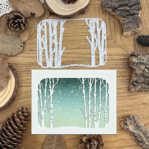 Enchanting Winter Forest Tree Metal Die Cuts for Card Making,Merry Christmas Tree Card Cutting Dies Cut Stencils DIY Scrapbooking Album Decorative Embossing Paper Card Embossing Craft