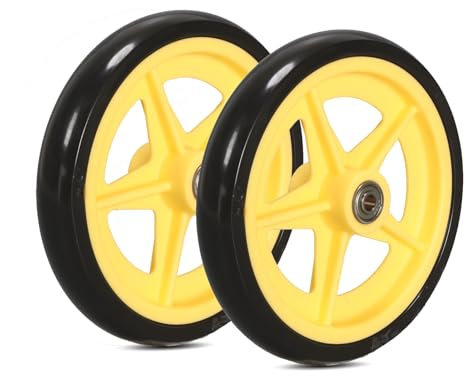 QCKNKMGG shopping wheelchair trolley plastic wheels 1 Pair 7 Inch Wheelchair Walker Rollator s, Anti-Slip Solid Polyurethane Tire, Yellow ABS Plastic Wheel Hub