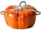 BESTXH Orange,3.7L, Cocotte en Fonte, Casserole en Forme De Citrouille avec Couvercle Et PoignéEs, Marmite à RagoûT AntiadhéSive, Marmite d'halloween, Pot à Mijoter éMaillé